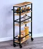 KESPER Polica do výklenku, pojazdná polica, bambus, kov 50 Náhľad obrázku produktu 5