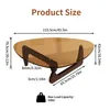 Vrygle Table Basse Ronde en Verre avec Pieds en Bois – Voir les images du produit 3