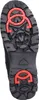 The sole of a black boot with red ice cleats is shown against a white background. Anteprima dell’immagine prodotto