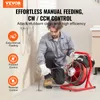 A man is using a VEVOR pipe cleaning machine in a bathroom. Produktbild-Vorschau