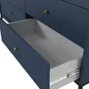 Wohnzimmermöbel Set blau, Fußgestell goldfarben, Produktbild-Vorschau 2