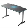 A gaming desk with a blue illuminated logo on the surface. Produktbild-Vorschau
