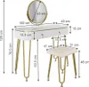 Schminktisch Vicco Grace Weiß Hochglanz 100 cm mit LED Produktbild-Vorschau 7