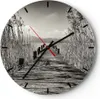 Wanduhr - Rund - Glasuhr - Brücke Pier Sepia - 40x40cm - Produktbild-Vorschau 1