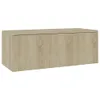 TV skříňka Sonoma dub 80x34x30 cm odvozený výrobek ze dřeva Náhled obrázku produktu 2