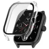 A clear protective case is shown being placed over a smartwatch. Voir les images du produit