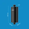 A black Philips water filter with dimensions and connection size indicated. Anteprima dell’immagine prodotto