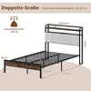 COSTWAY Bett Doppelbett Bettgestell 140x200cm mit LEDs, Produktbild-Vorschau 7