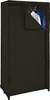 A black fabric wardrobe with clothes hanging inside. Anteprima dell’immagine prodotto