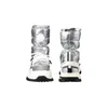 A pair of silver and white winter boots are shown from the front and back. Náhľad obrázku produktu