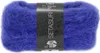 A ball of blue yarn with a black label. Produktbild-Vorschau