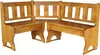 A three-section corner bench made of light brown wood. Produktbild-Vorschau
