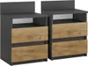 Vicco Nachttisch Monty, 2er Set, Anthrazit/Goldkraft Eiche Produktbild-Vorschau 1