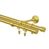 A close-up, angled view of a double curtain rod with rings and clips, against a white background. Anteprima dell’immagine prodotto