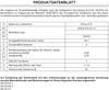 A product data sheet for an appliance, likely an oven, with energy efficiency information. Produktbild-Vorschau