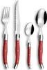 A set of four red-handled cutlery pieces arranged on a white background. Anteprima dell’immagine prodotto