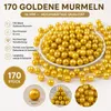 170 goldene Glasmurmeln 16 mm aus hochwertigem Glas. Ideal für Vase, Dekoration, Basteln und Spiel. Produktbild-Vorschau