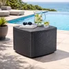 Garten Beistelltisch Rattan Optik mit Aufbewahrungsfach Kunststoff 53x53x40cm Produktbild-Vorschau