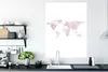 MuchoWow® Poster Weltkarte - Aquarellfarbe - Rosa 90x120 cm Produktbild-Vorschau 3
