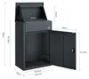 Maßzeichnung der SoBuy Paketbox OGS65-DG: 98 cm Höhe, 49,2 cm Breite, 28 cm Tiefe Vista previa de la imagen del producto