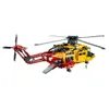 A Lego Technic rescue helicopter model is shown against a white background. Produktbild-Vorschau