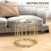 Couchtisch 2er Set rund Glas & Metall, Satztisch Produktbild-Vorschau 6
