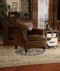 Klasyczny fotel Chesterfield z brązowej skóry, jednoosobowy Podgląd zdjęcia produktu 2