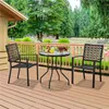 Yaheetech Gartentisch Ø70 cm Bistrotischrund Glastisch Produktbild-Vorschau 3