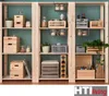Shelving unit filled with various storage boxes, jars, and decorative items. Anteprima dell’immagine prodotto