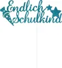 Oblique Unique Endlich Schulkind Torten Topper Glitzernd Produktbild-Vorschau 1