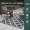 HOMESCAPES Outdoor Teppich wetterfest schwarz-weiß 180x270 Produktbild-Vorschau 2