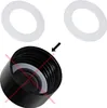 Two white O-ring seals are shown above a black bottle cap with red 'X' marks and an arrow pointing to the cap's threads. Náhled obrázku produktu