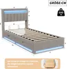 UnboxG Graues Samt-Einzelbett 90x200 cm mit Stauraum, Produktbild-Vorschau 7
