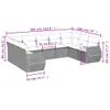 9-tlg. Garten-Sofagarnitur mit Kissen Beige Poly Rattan Produktbild-Vorschau 7