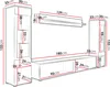 A diagram showing the dimensions of a modular living room furniture set. Produktbild-Vorschau