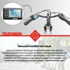 Close-up of an e-bike handlebar display and a marketing graphic with text. Produktbild-Vorschau