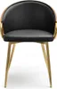 Chaise de salle à manger CERYS - noyer / noir / or Voir les images du produit 5
