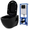 vidaXL Závěsný klozet se skrytou nádržkou Ceramic Black Náhled obrázku produktu 8