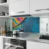 Küchenrückwand Spritzschutz Glas mit Motiv Buntstifte auf Produktbild-Vorschau 2