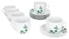 6er Set Eukalyptus Kaffeetassen mit Untertassen 6 Personen Produktbild-Vorschau 2