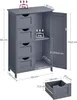 Vasagle Schmaler Badschrank mit 4 Schubladen, Grau, Frei Produktbild-Vorschau 10