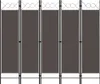 vidaXL 5-tlg. Raumteiler Anthrazit 200 x 180 cm -  Produktbild-Vorschau 2