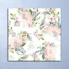 Deko Glasuhr Wanduhr 30x30 Blumen Helle Botanik Quarz Produktbild-Vorschau 1