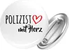 Huuraa Button Polizist mit Herz 59mm rund mit Produktbild-Vorschau 1