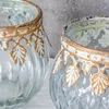 2er Set Glas Windlichter H5cm Klar Gold Teelichthalter Produktbild-Vorschau 5