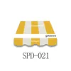 A diagram showing two parts of a striped awning, labeled 'Markisentuch' and 'Volant', with a product code 'SPD-021' below. Produktbild-Vorschau