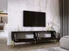 MEUBLE TV : Noir mat / Noir brillant avec pieds en or, 170 Voir les images du produit 3