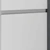 A close-up view of a white cabinet door, slightly ajar, revealing a gray interior or gap. Voir les images du produit