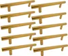 set di 10 maniglie per mobili in oro opaco 128 mm - acciaio Anteprima dell’immagine prodotto 1