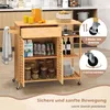 Wózek kuchenny bambusowy z szufladą i kółkami, 104x40x89 cm Podgląd zdjęcia produktu 5